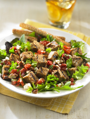 Burger Salad with Tomato Tapenade