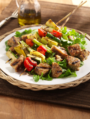 Grilled Vegetable and Veggie Burger Salad