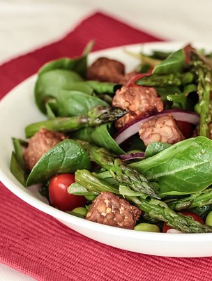 Roasted Tempeh and Asparagus Salad