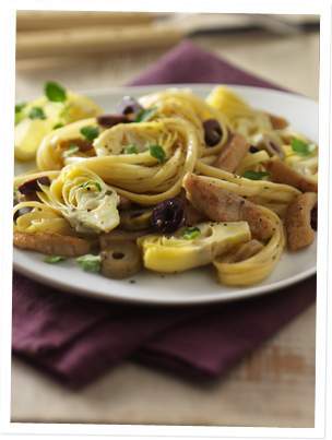 Linguini with Smart Strips<sup>®</sup> and Artichokes